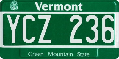 VT license plate YCZ236