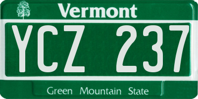 VT license plate YCZ237