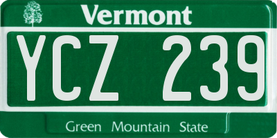 VT license plate YCZ239