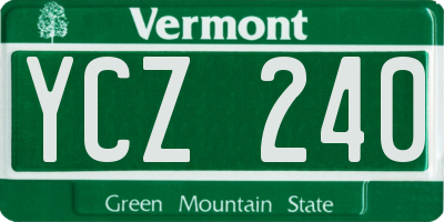 VT license plate YCZ240