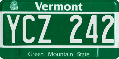 VT license plate YCZ242