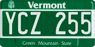VT license plate YCZ255