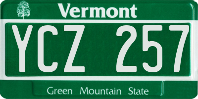 VT license plate YCZ257