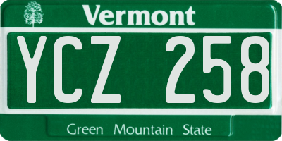 VT license plate YCZ258