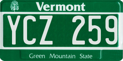 VT license plate YCZ259