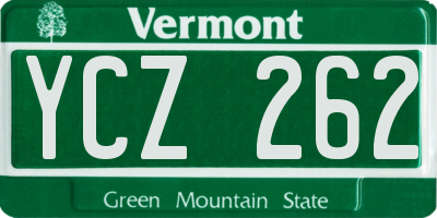 VT license plate YCZ262