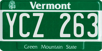 VT license plate YCZ263