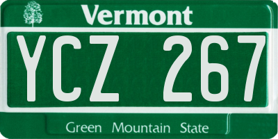 VT license plate YCZ267