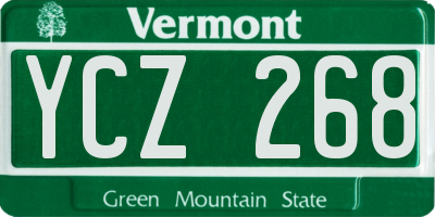 VT license plate YCZ268
