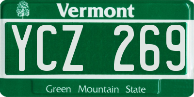 VT license plate YCZ269
