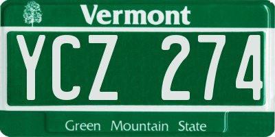 VT license plate YCZ274