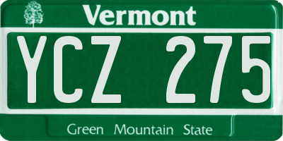 VT license plate YCZ275