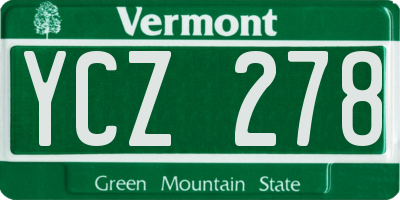 VT license plate YCZ278