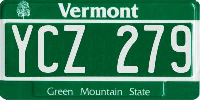 VT license plate YCZ279