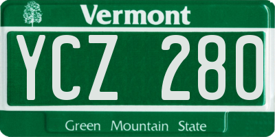 VT license plate YCZ280