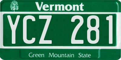 VT license plate YCZ281