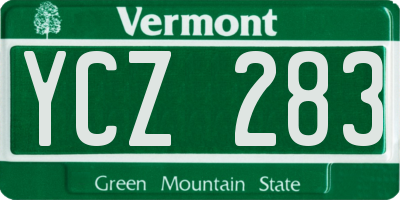 VT license plate YCZ283