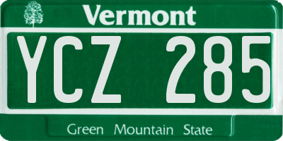 VT license plate YCZ285