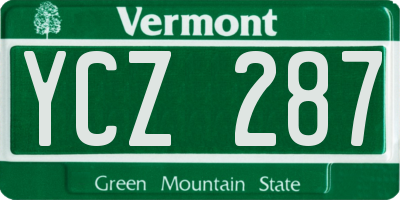 VT license plate YCZ287