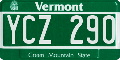 VT license plate YCZ290
