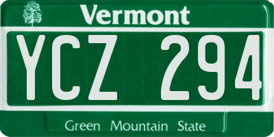 VT license plate YCZ294