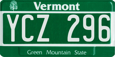 VT license plate YCZ296