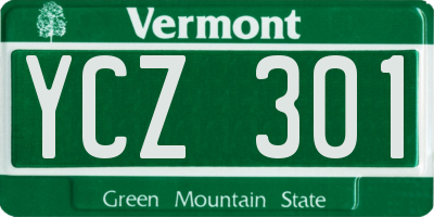 VT license plate YCZ301