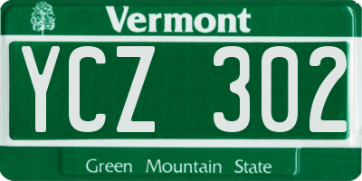 VT license plate YCZ302
