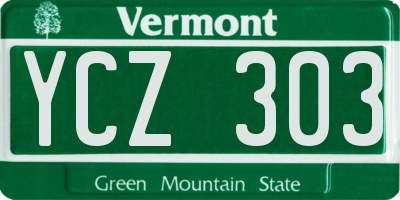 VT license plate YCZ303