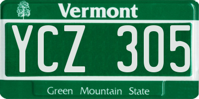 VT license plate YCZ305