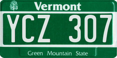VT license plate YCZ307