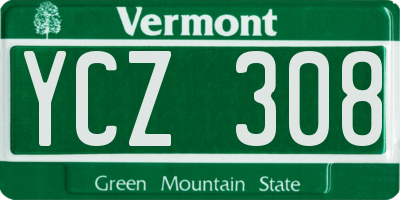VT license plate YCZ308