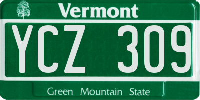 VT license plate YCZ309