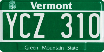 VT license plate YCZ310