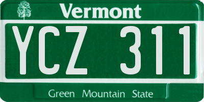 VT license plate YCZ311