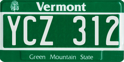 VT license plate YCZ312