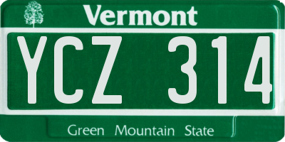 VT license plate YCZ314