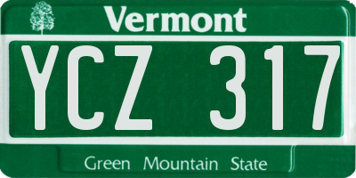VT license plate YCZ317