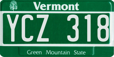 VT license plate YCZ318