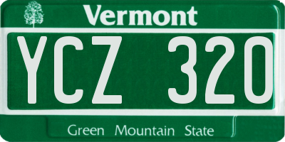 VT license plate YCZ320