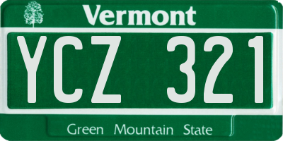 VT license plate YCZ321