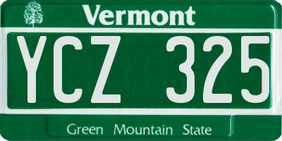 VT license plate YCZ325