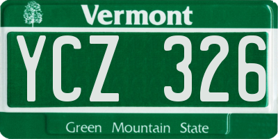 VT license plate YCZ326