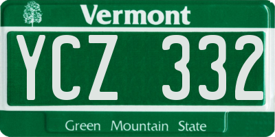 VT license plate YCZ332