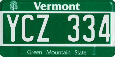 VT license plate YCZ334