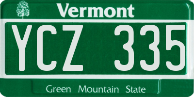 VT license plate YCZ335