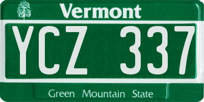 VT license plate YCZ337