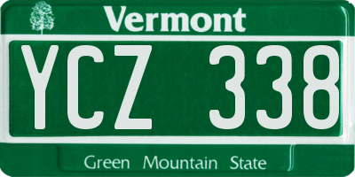 VT license plate YCZ338