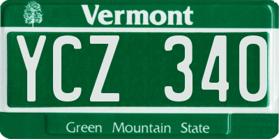 VT license plate YCZ340