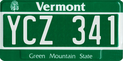 VT license plate YCZ341